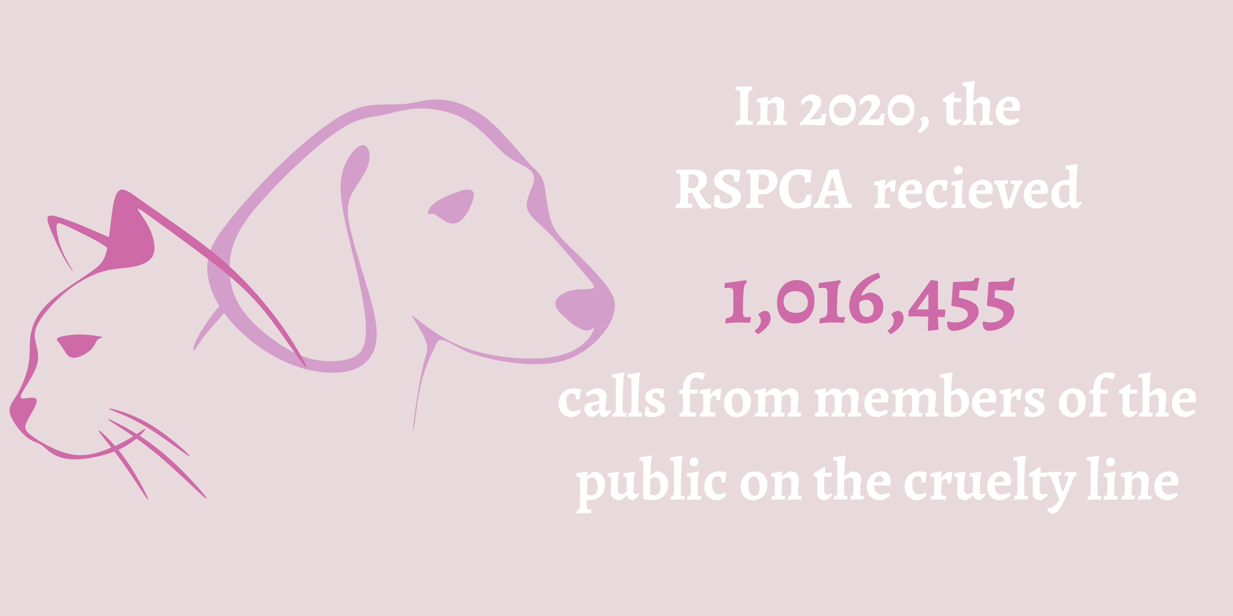 Infographic. In 2020, the RSPCA received 1,016,455 calls from members of the public on the cruelty line.